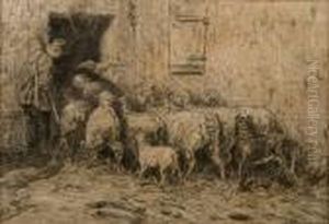 Retour A La Bergerie by Charles Emile Jacque