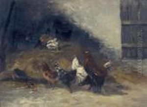 Huhnerhof by Charles Emile Jacque