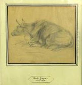 Cow Resting by Charles Emile Jacque