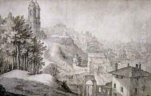 View of Trinita dei Monti Rome 1603 thumbnail