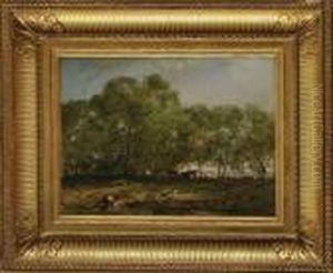 Petit Berger En Bord De Mare by Charles Emile Jacque