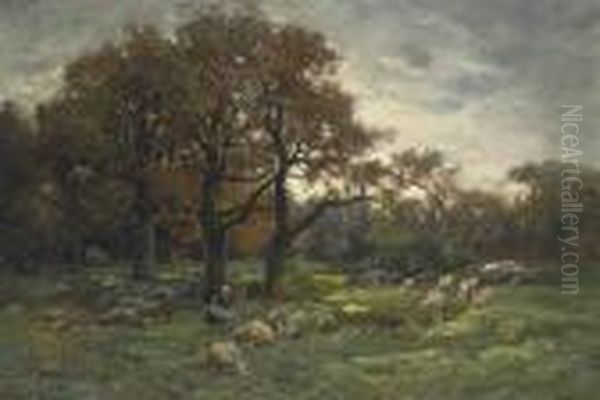 Shepherdess In A Forest At Dusk - view 1