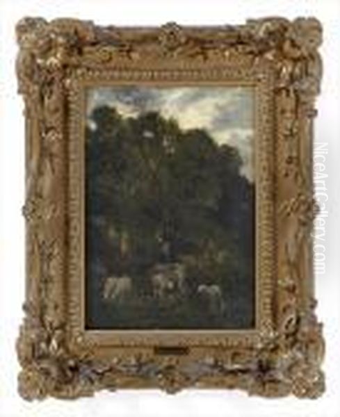 Landscape With Sheep And Shepherd - view 1