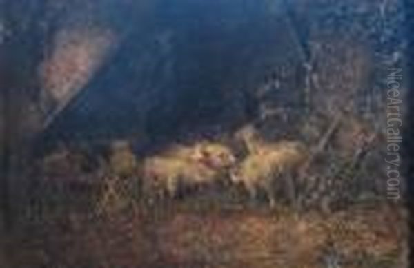 Sheep In Barn - view 1