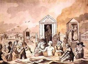 King George III 1738-1820 Bathing at Weymouth 1789 by John Nixon