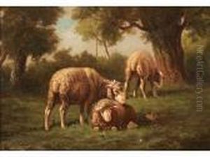 Moutons Au Paturage by Charles Emile Jacque
