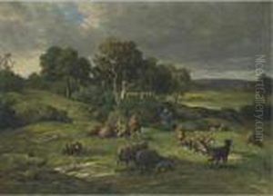 Le Troupeau by Charles Emile Jacque