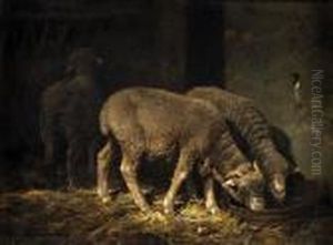 Moutons De La Bergerie by Charles Emile Jacque