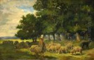 Paysage Aux Moutons by Charles Emile Jacque
