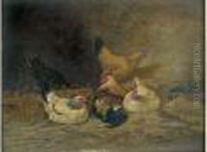 La Basse Cour by Charles Emile Jacque
