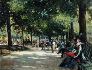 Elegant Figures Rotten Row Hyde Park London by Count Girolamo Pieri Nerli