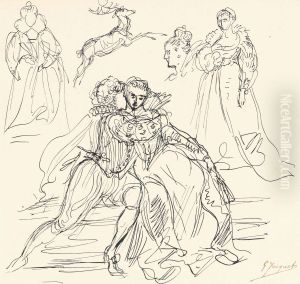 Collection Of Studies Of Figures In Historical Dress