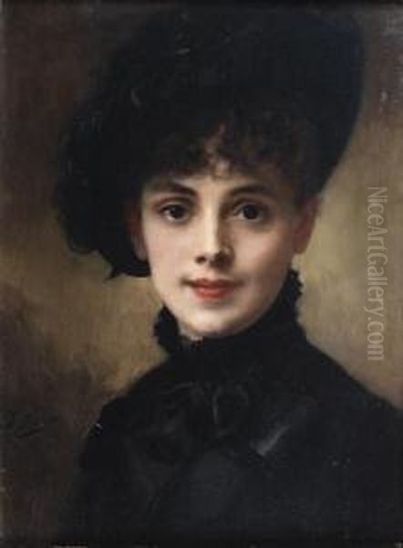 Portrait De Femme Au Chapeau Noir - view 1