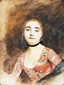 Jeune Fille A La Robe Rose