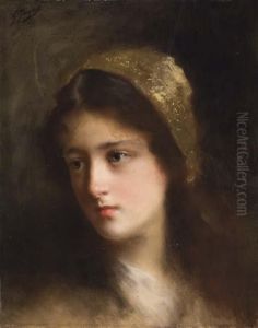Portrait De Jeune Fille Au Foulard