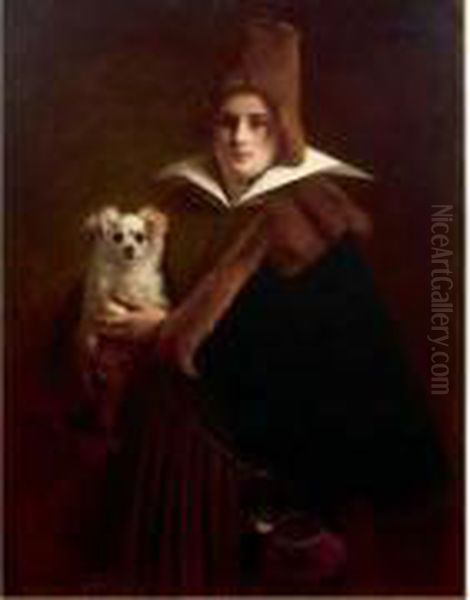 Portrait De Femme En Actrice Et Son Chien - view 1