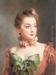 Portrait Of A Lady by Jacquet Gustave
