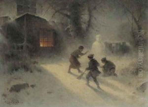 Building a Snowman by George Washington Nicholson