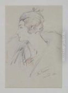 Portrait De L'epouse De Pauldaxhelet. by Armand Jamar