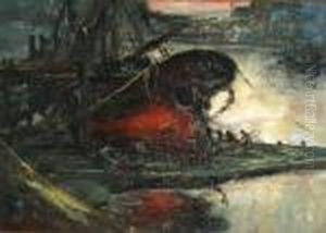 Barque De Peche En Cale Seche