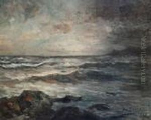 Turbelent Sea Under A Dark Sky