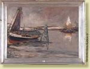 Port De Peche Sous Un Cielgris by Armand Jamar