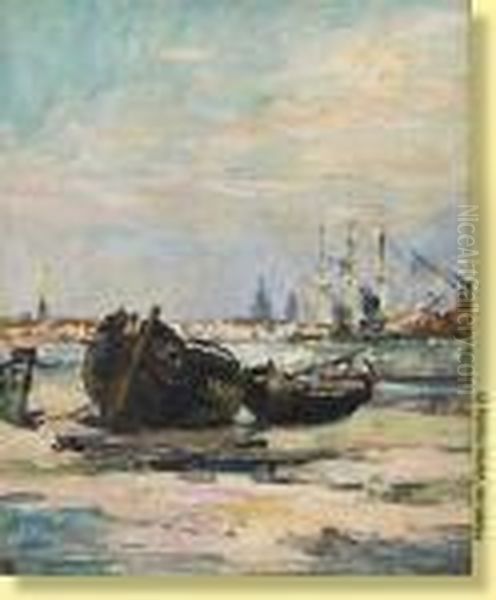 Barque Echouee Au Port De Calais - view 1