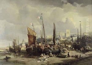 Retour de peche a maree basse, 1857 by Jules Achille Noel