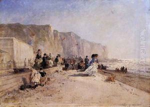 The Beach at Treport by Jules Achille Noel