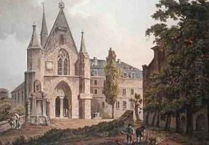 The College de Navarre in Paris by John Claude Nattes