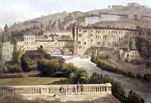 Pulteney Bridge from Bath Illustrated by a Series of Views by John Claude Nattes