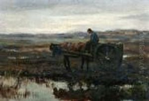 Landschap Met Paard En Wagen by Willem George Fred. Jansen