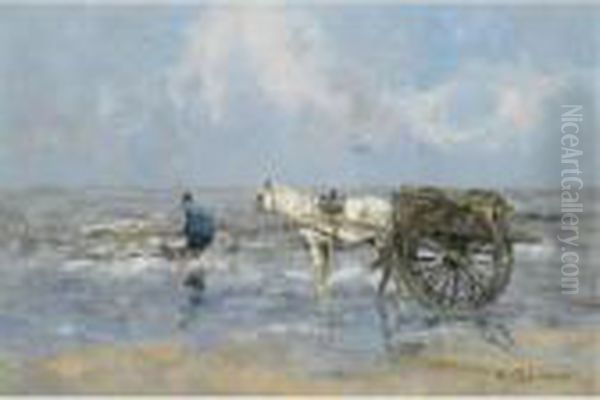 A Shell Fisher In The Breakers - view 1