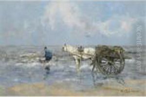 A Shell Fisher In The Breakers by Willem George Fred. Jansen