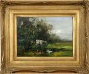 Frederick : Sommarlandskap Med Ko, Signerad W G F Jansen by Willem George Fred. Jansen