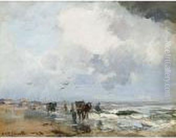 Shell Fishers On The Beach - view 1
