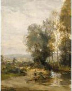 Washerwomen Along The Geul by Willem George Fred. Jansen