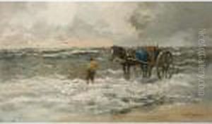 A Shell Fisher In The Breakers by Willem George Fred. Jansen