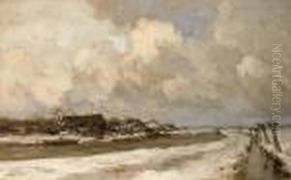 Farmhouses Near A Canal In A Wintry Landscape - view 1