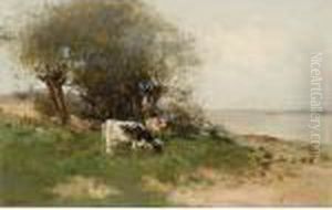 Cows In A Polder Landscape by Willem George Fred. Jansen