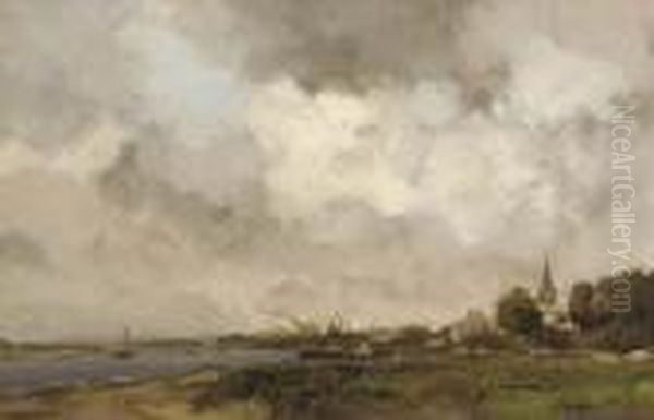A View Of A Village Along A River - view 1