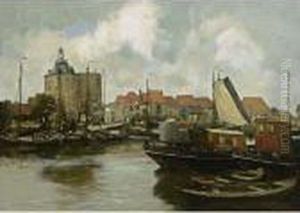 The Harbour Of Enkhuizen With The Drommedaris by Willem George Fred. Jansen