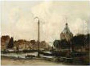A View Of Enkhuizen Harbour With The Drommedaris by Willem George Fred. Jansen