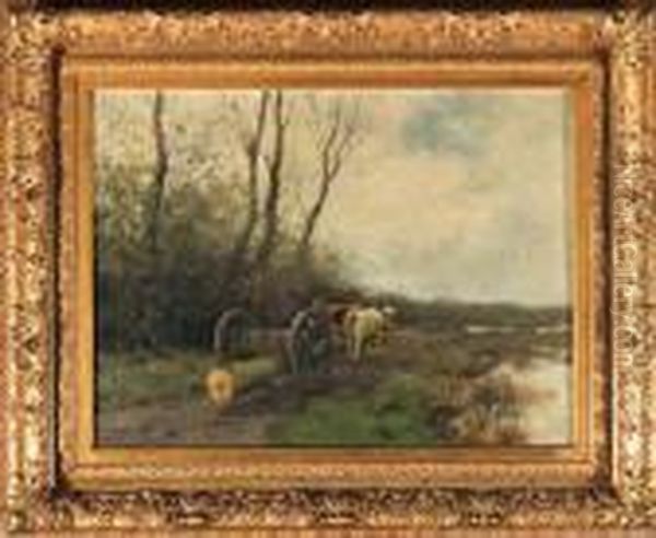 A Forester Hawling Timber In A Wooded Landscape - view 1