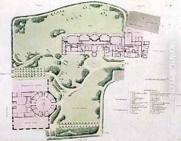 The Plan of the Royal Pavilion as completed by Nash in 1822 from Views of the Royal Pavilion Brighton - view 1