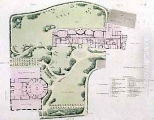 The Plan of the Royal Pavilion as completed by Nash in 1822 from Views of the Royal Pavilion Brighton