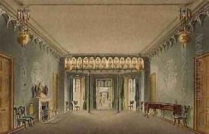 The Entrance Hall from Views of the Royal Pavilion Brighton by John Nash