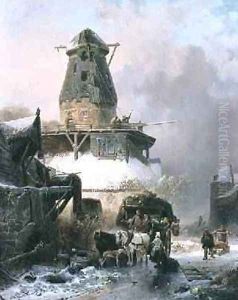 The Old Mill 1838 by Wijnandus Johannes Josephus Nuyen