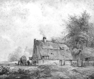 Travelers halting at an inn by Wijnandus Johannes Josephus Nuyen