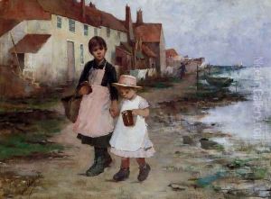 Deux Fillettes Au Bord De L'Eau by Anna Nordgren